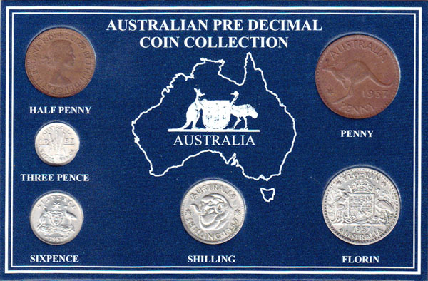 1957 Australia Year Coin Set in card - Click Image to Close